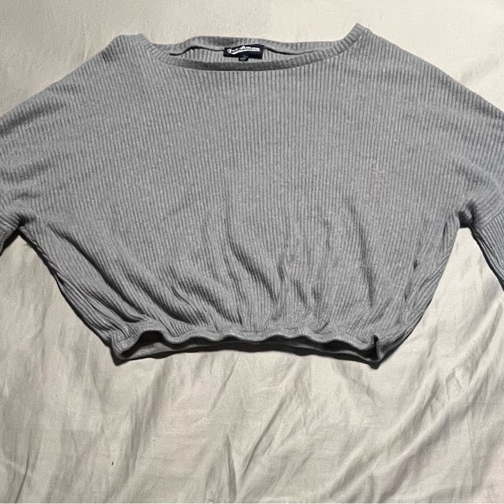 Freshman Light Gray Ribbed Top - Picture 1 of 3